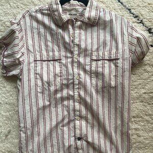 Tulum Short Sleeved Shirt in Cranberry Stripe